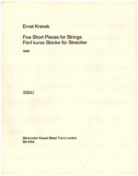 Five Short Pieces op.116 for strings