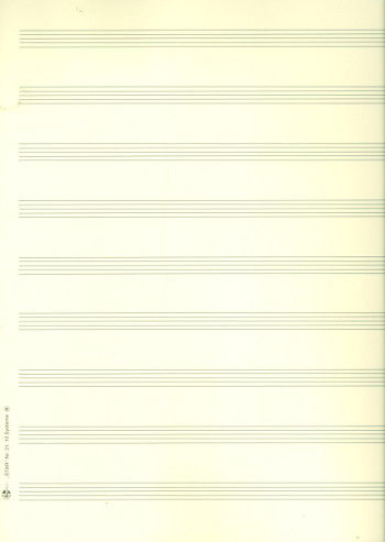 Notenpapier Quart-Format hoch 10 Systeme 27x34 cm ohne Hilfslinien (5 Bögen)