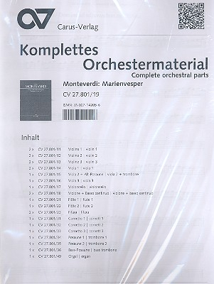 Vespro della beata vergine SV206 für Soli, gem Chor und Orchester