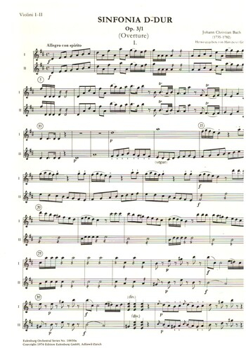 Sinfonia D-Dur op.3,1 für Orchester