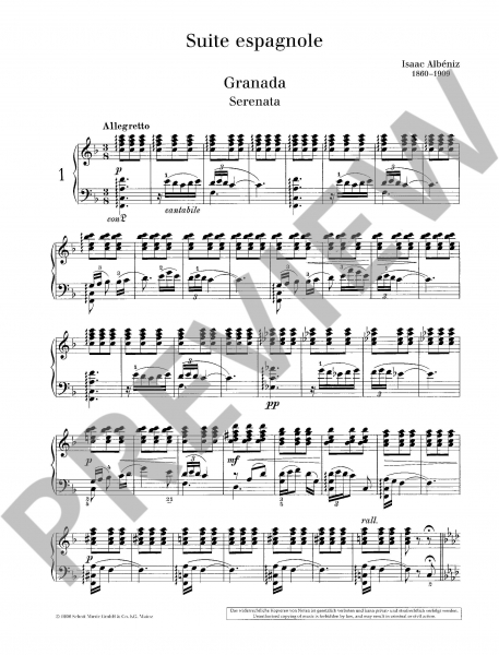 Spielbuch für Klavier Suite espagnole op 47