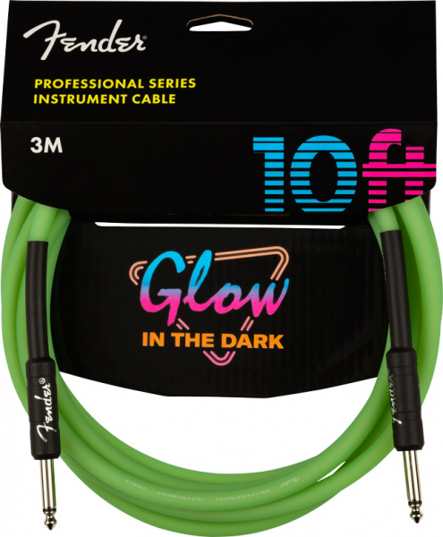 Instrumentenkabel Fender Pro Glow in Dark Green - 3 Meter