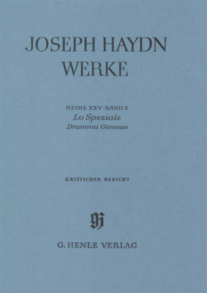 Joseph Haydn Werke Reihe 25 Band 3 Lo Speziale