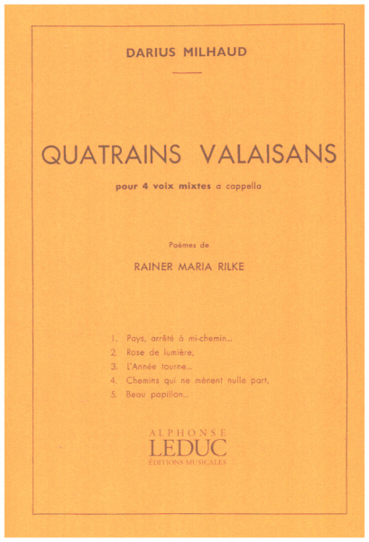Quatrains valaisans pour 4 voix mixtes a cappella