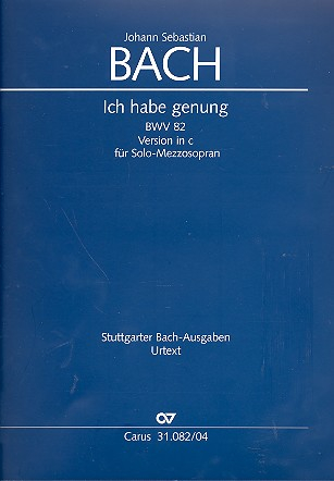 Ich habe genung (c-Moll mit Bass (Mezzosopran)) Kantate Nr.82 BWV82