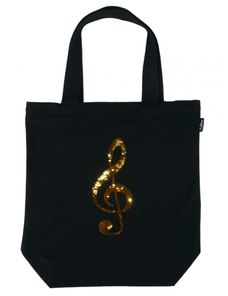 Tasche agifty City Shopper Violinschlüssel golden/silber