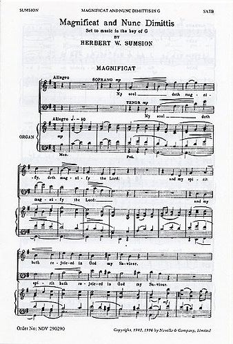 Magnificat and Nunc dimittis for mixed chorus and organ