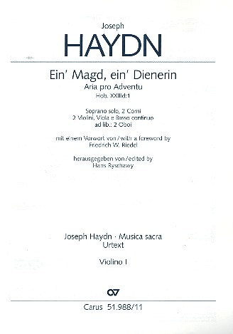 Ein' Magd ein' Dienerin Hob.XXIIId:1 für Sopran und Instrumente