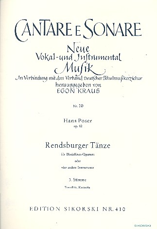 Rendsburger Tänze op.42 für 4 Blockflöten (SATB)