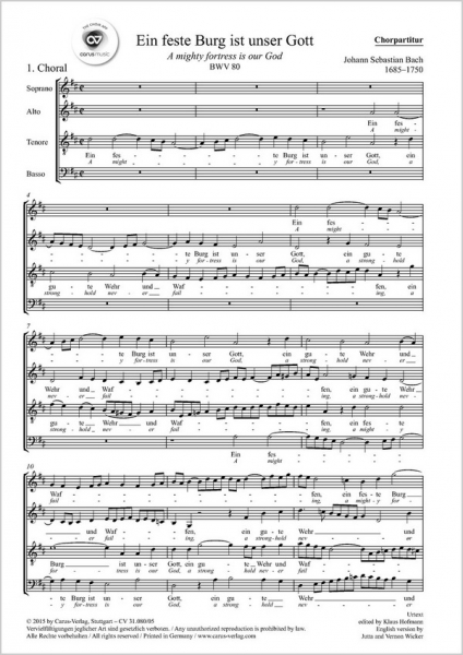 Ein feste Burg ist unser Gott Kantate Nr.80 BWV80