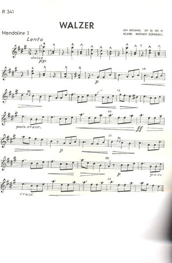 Walzer op.39,15 für Zupforchester