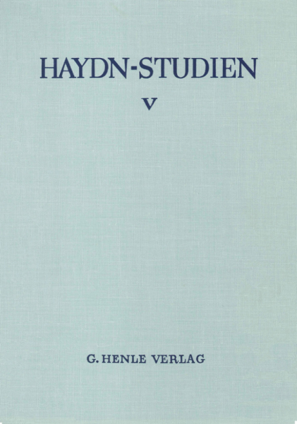 Haydn-Studien Einband-Decke 5