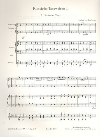 Klassische Tanzweisen von Haydn bis Schubert Band 2 für 2 Sopranblockflöten