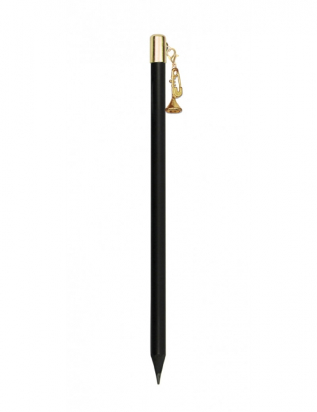 Bleistift mit Anhänger Trompete golden
