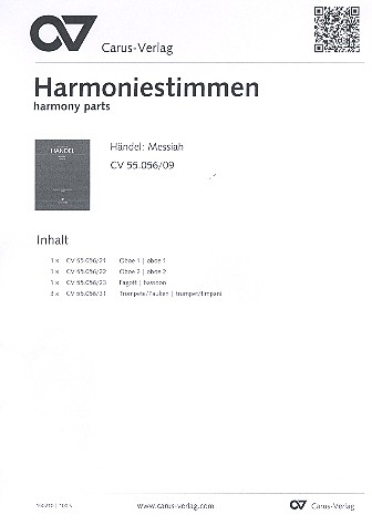 The Messiah HWV56 (with variant Movements) for soloists, mixed chorus and orchestra
