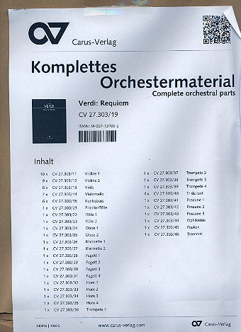 Messa da Requiem für Soli, gem Chor und Orchester