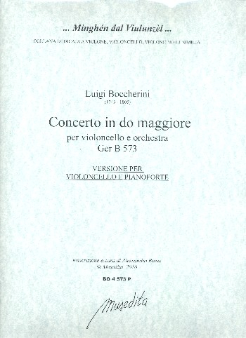 Konzert C-Dur GerB573 für Violoncello und Orchester für Violoncello und Klavier