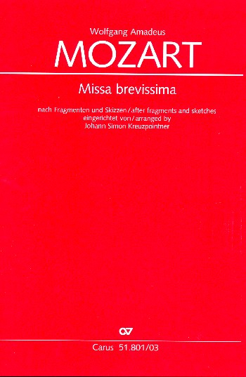 Missa brevissima für Soli, gem Chor und Orchester