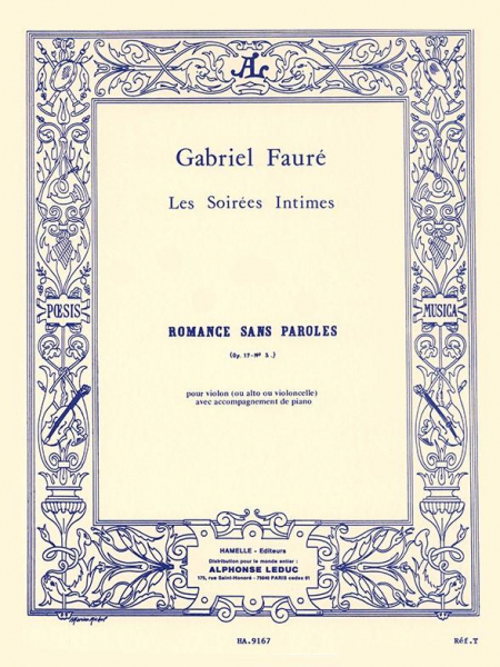 Romance sans paroles op.17,3 pour violon (alto, violoncelle)