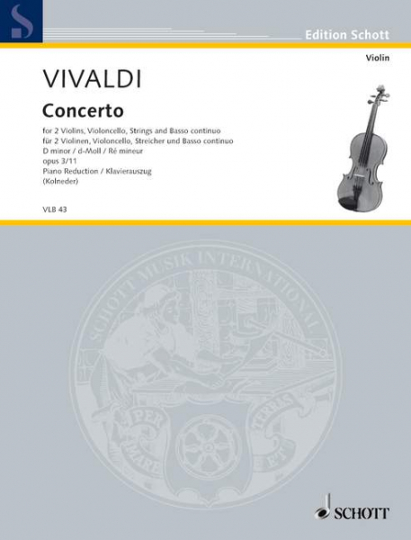 L&#039;Estro Armonico op. 3/11 RV 565 / PV 250 für 2 Violinen, Violoncello obl., Streicher und Basso cont