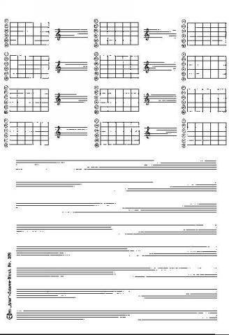 Notenblock für Gitarre DIN A4 hoch 8 Systeme 21x29,7 cm mit 12 Griffsymbolen