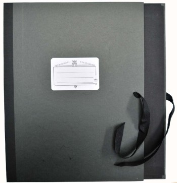 Notenmappe Din A4 schwarz 5 cm Rücken mit Seitenklappen und Bänderverschluss