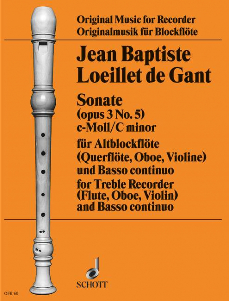 Sonate op. 3 für Alt-Blockflöte (Flöte, Oboe, Violine) und Basso continuo, Violonce