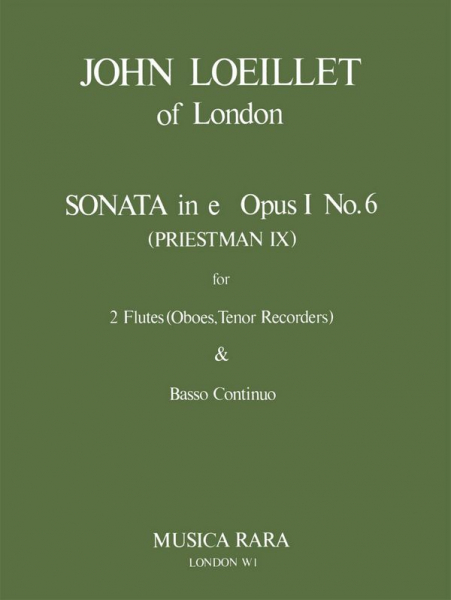 Sonate op.1,6 e-Moll für 2 Flöten (Oboen) und Bc