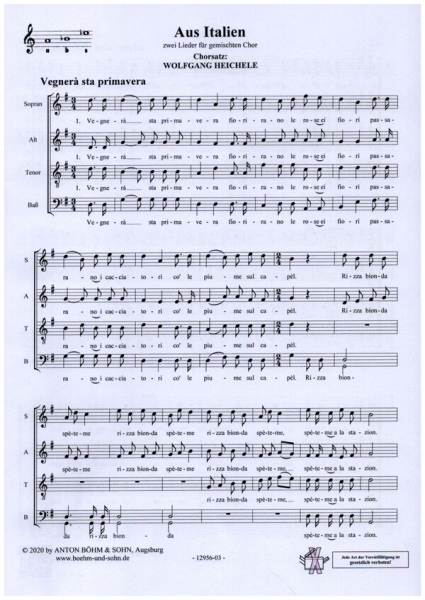 Aus Italien für gem Chor a cappella
