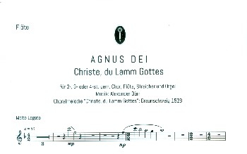 Agnus Dei für gem Chor (SAM/SATB), Gemeinde, Flöte, Streicher und Orgel
