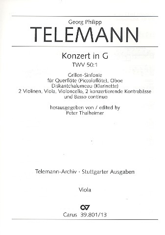 Grillen-Sinfonie G-Dur TWV50:1 für Orchester