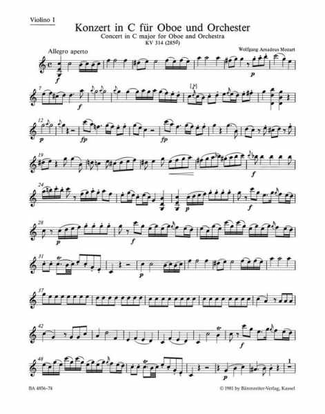 Konzert C-Dur KV314 für Oboe und Orchester