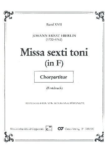 Missa sexti toni in F für Soli, gem Chor, 2 Violinen und Bc