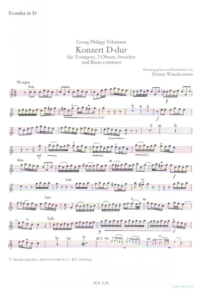 Konzert D-Dur TWV 53:D2 für Trompete, 2 Oboen und Streicher