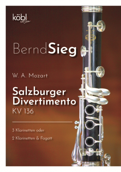 Salzburger Divertimento KV136 für 3 Klarinetten (2 Klarinetten und Fagott)