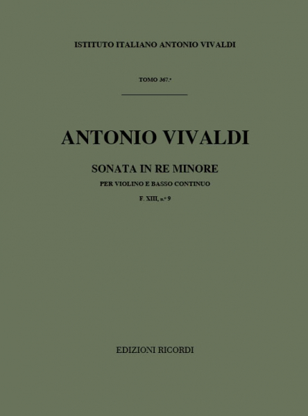 Sonate in Re Minore F.XIII no.9 RV 15 per violino e basso continuo