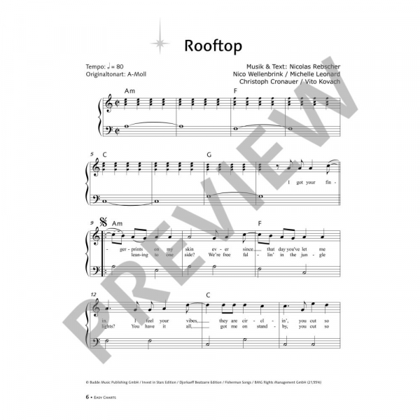 Songbook Klavier Easy Charts Band 9