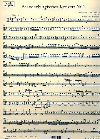 Brandenburgisches Konzert Nr.4 G-Dur BWV1049 für 2 Blockflöten, Violine, Cembalo und Streicher