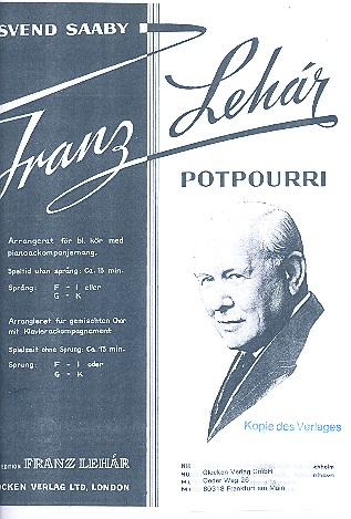 Potpourri für gem Chor und Klavier Partitur