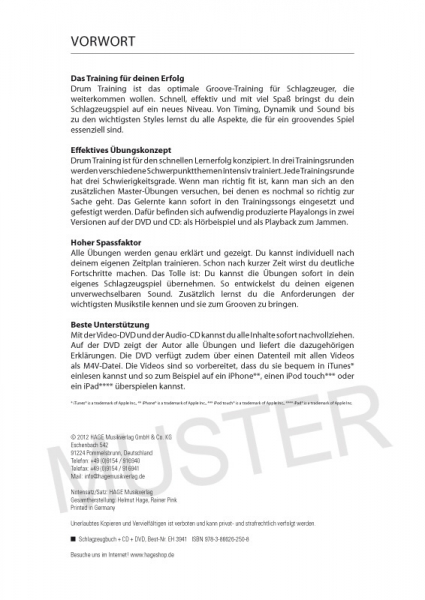 Schule für Schlagzeug DRUM TRAINING GROOVE