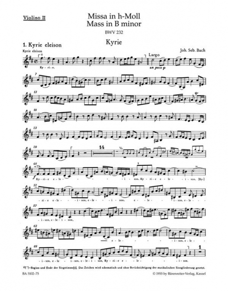 Messe h-Moll BWV232 für Soli, Chor und Orchester
