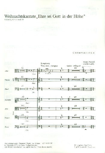 Ehre sei Gott in der Höhe für Soli, gem Chor und Orchester