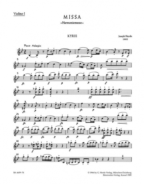 MISSA B-DUR, H. XXII:14 HARMONIEMESSE