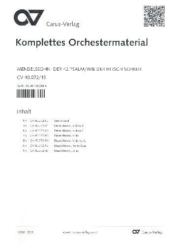 Wie der Hirsch schreit op.42 Psalm 42 für Soli, gem Chor und Orchester