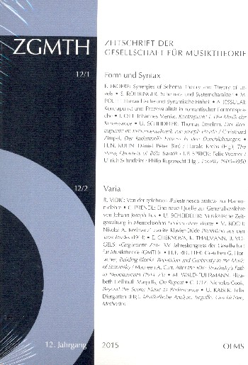ZGMTH - Zeitschrift der Gesellschaft für Musiktheorie 12. Jahrgang