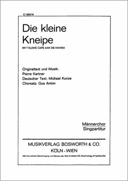Die kleine Kneipe für Männerchor und Klavier