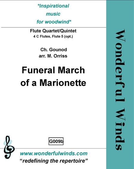 Funeral March of a Marionette (two versions) for 4 flutes ( flute 5 opt.)