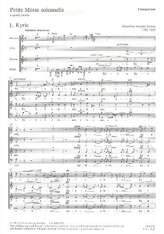Petite Messe solennelle für Soli, gem Chor und Begleitung