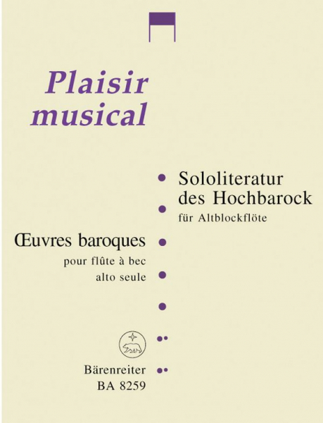 Solospielbuch für Altblockflöte Sololiteratur des Hochbarock