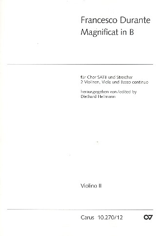 Magnificat B-Dur für gem Chor und Streicher
